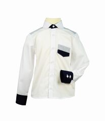 Рубашка для мальчика белая, Белый, 134