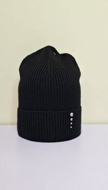 Шапка демісезонна для дівчинки Есме ELF-KIDS, Чорний, 54