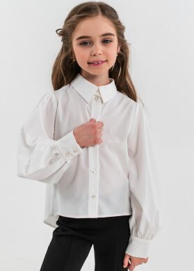 Шкільна блузка для дівчинки Жизель SUZIE, Молочний, 116