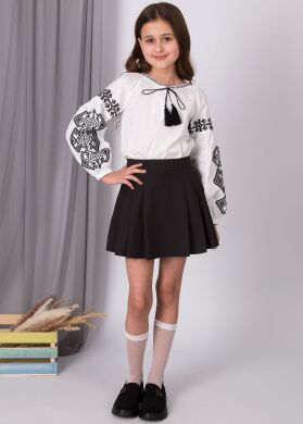 Вишиванка льон для дівчинки MEVIS, Білий, 122