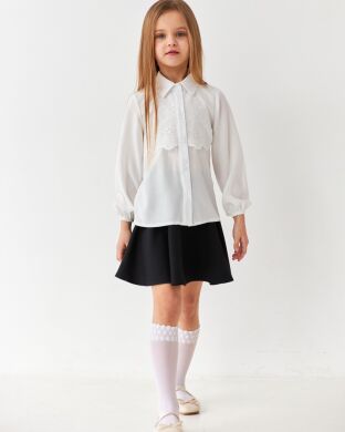 Блуза шкільна з мереживом “Esprit” Brilliant, Молочний, 122