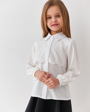 Блуза шкільна з мереживом “Esprit” Brilliant, Молочний, 122