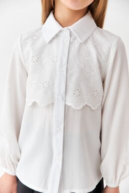 Блуза шкільна з мереживом “Esprit” Brilliant, Молочний, 122