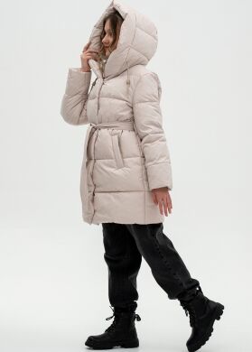 Куртка зимова подовжена для дівчинки Nicole Nestta, Айворі, 158