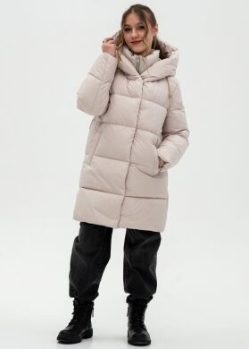 Куртка зимова подовжена для дівчинки Nicole Nestta, Айворі, 158