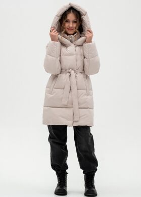 Куртка зимова подовжена для дівчинки Nicole Nestta, Айворі, 158