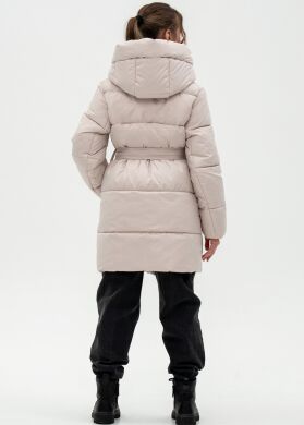 Куртка зимова подовжена для дівчинки Nicole Nestta, Айворі, 158