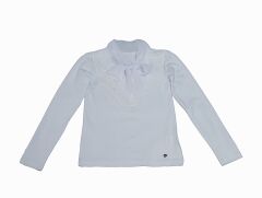 Блузка для дівчинки з бантом, Білий, 128