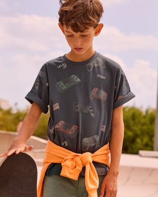 Футболка для хлопчика Mayoral, Іспанія, Сірий, 128