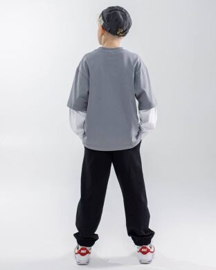 Лонгслів для хлопчика Тео NEWGEN, Сірий, 146