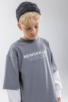 Лонгслів для хлопчика Тео NEWGEN, Сірий, 146
