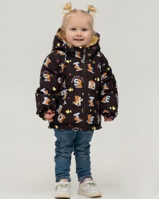 Двостороння демісезонна куртка для дівчинки Lisa, Nestta, Жовтий, 98