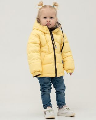 Двостороння демісезонна куртка для дівчинки Lisa, Nestta, Жовтий, 98