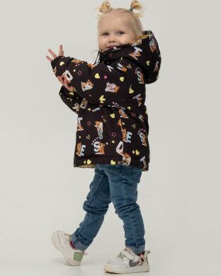 Двостороння демісезонна куртка для дівчинки Lisa, Nestta, Жовтий, 98