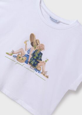 Комплект:шорты,футболка для девочки Mayoral, Т.синій, 128