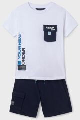 Комплект:шорты,футболка для мальчика Mayoral, Белый, 128