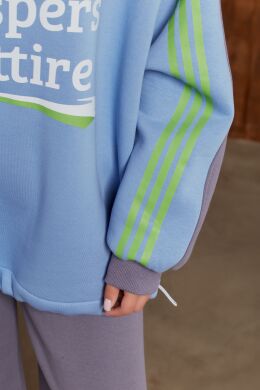 Костюм спортивний утеплений з начісом P.S для дівчинки MADLEN, Блакитний, 140