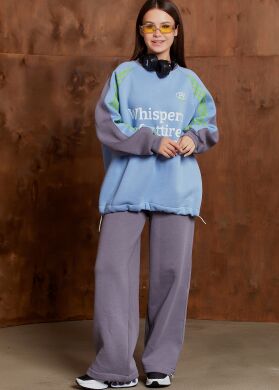 Костюм спортивний утеплений з начісом P.S для дівчинки MADLEN, Блакитний, 140