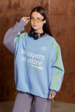 Костюм спортивний утеплений з начісом P.S для дівчинки MADLEN, Блакитний, 140