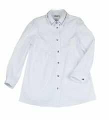 Нарядная блузка для девочки, Белый, 164
