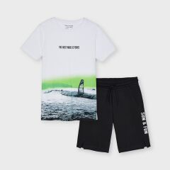 Комплект: шорты, футболка для мальчика Mayoral, Серый, 160