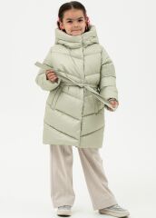Куртка зимова подовжена для дівчинки Mira Nestta, Оливковий, 128