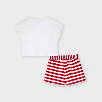 Комплект: шорты, футболка для девочки Mayoral, Красный, 128