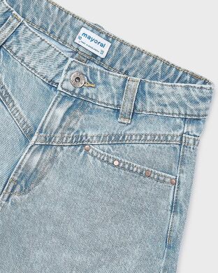 Джинсові шорти для дівчинки Mayoral, Іспанія, Блакитний, 128