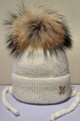 Шапка зимова для дівчинки Саллі ELF-KIDS, Молочний, 50