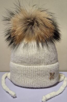 Зимняя шапка для девочки Салли ELF-KIDS, Молочний, 50