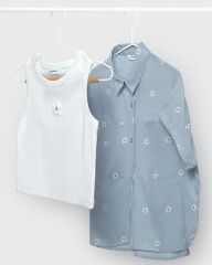 Блуза + топ для дівчинки Mayoral, Іспанія, Блакитний, 128