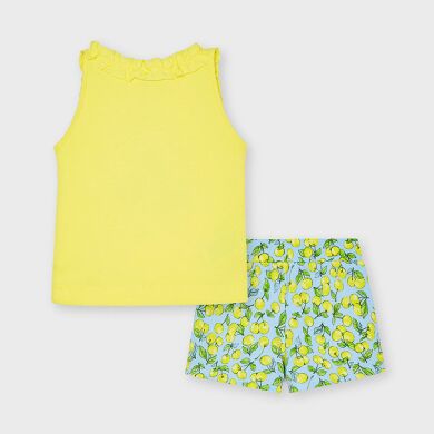 Комплект: шорты, футболка для девочки Mayoral, Жёлтый, 110