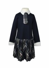 Платье школьное для девочки, Синий, 164
