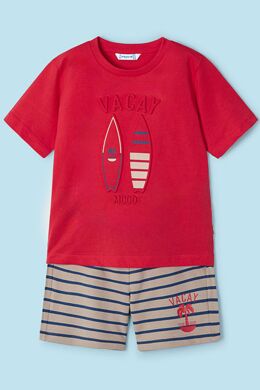 Комплект:шорты,футболка для мальчика Mayoral, Красный, 134