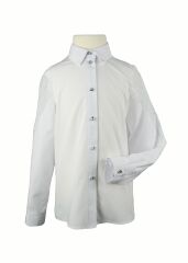 Блуза для дівчинки класична, Білий, 158