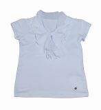 Блуза для дівчинки з мереживом, Білий, 152