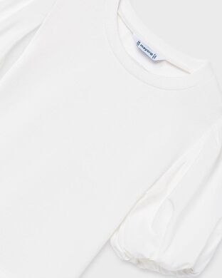 Футболка для девочки Mayoral, Испания, Кремовый, 128