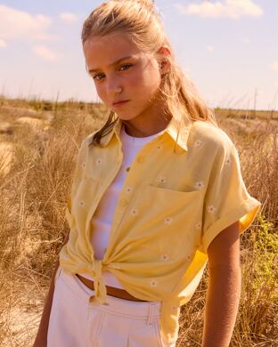 Блуза+топ для девочки Mayoral, Испания, Ванільний, 128