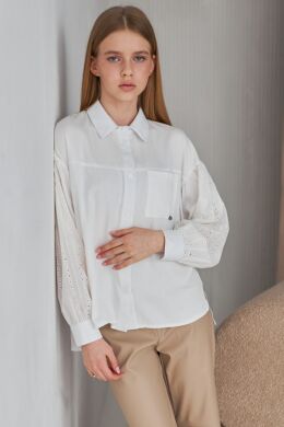 Блуза для дівчинки Nicolette Brilliant, Молочний, 146