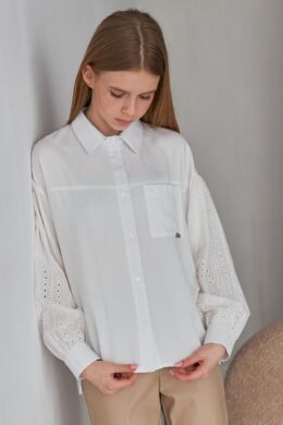 Блуза для девочки Nicolette Brilliant, Молочний, 140