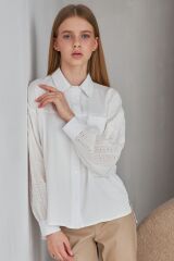 Блуза для дівчинки Nicolette Brilliant, Молочний, 164