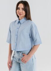 Сорочка зі стразами для дівчинки Сірінея SUZIE, Блакитний, 146