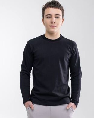 Лонгслів для хлопчика Уго NEWGEN, Чорний, 146