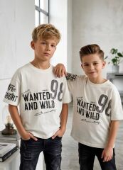 Футболка для хлопчика First Kids, Молочний, 110