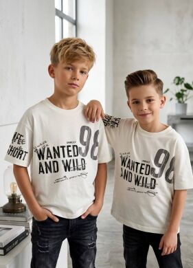 Футболка для хлопчика First Kids, Молочний, 110