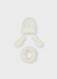 Комплект: шапка, шарф, перчатки Mayoral, Кремовый, 162