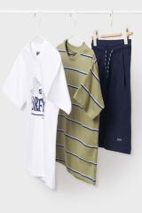 Комплект: шорты, 2 футболки для мальчика Mayoral, Белый, 128