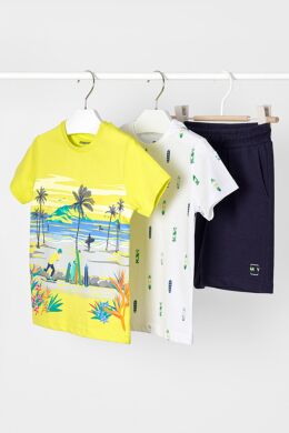 Комплект:шорти, 2 футболки Mayoral, Жовтий, 128