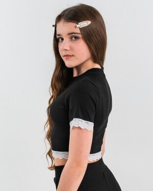 Кроп-топ для девочки Риера SUZIE, Черный, 146