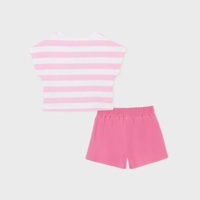 Комплект: шорты, футболка для девочки Mayoral, Розовый, 157